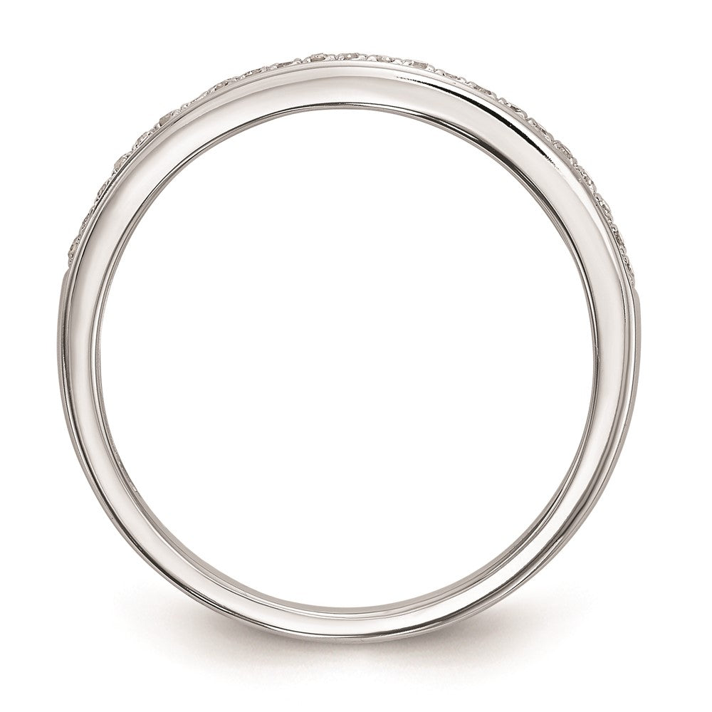14K Weißgold Trauring mit natürlichen Diamanten