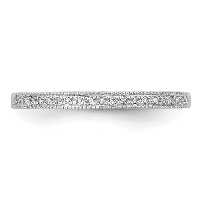 14K Weißgold Diamant-Set aus 2 Trauringen