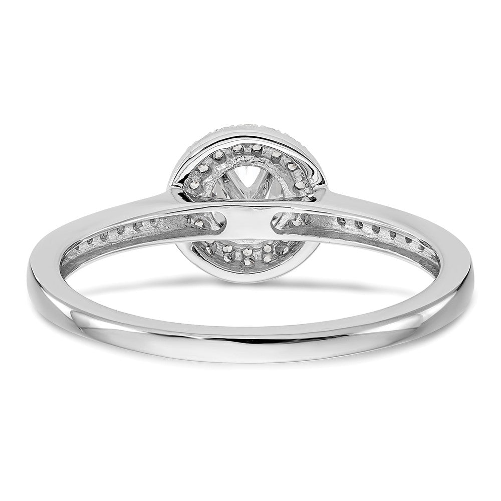 14K Weißgold Verlobungsring mit Diamant-Halo, Labor gezüchtet, VS/SI+ G+