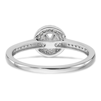 14K Weißgold Verlobungsring mit Diamant-Halo, Labor gezüchtet, VS/SI+ G+
