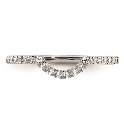 14K Weißgold Ehering mit Diamant-Contour, echt