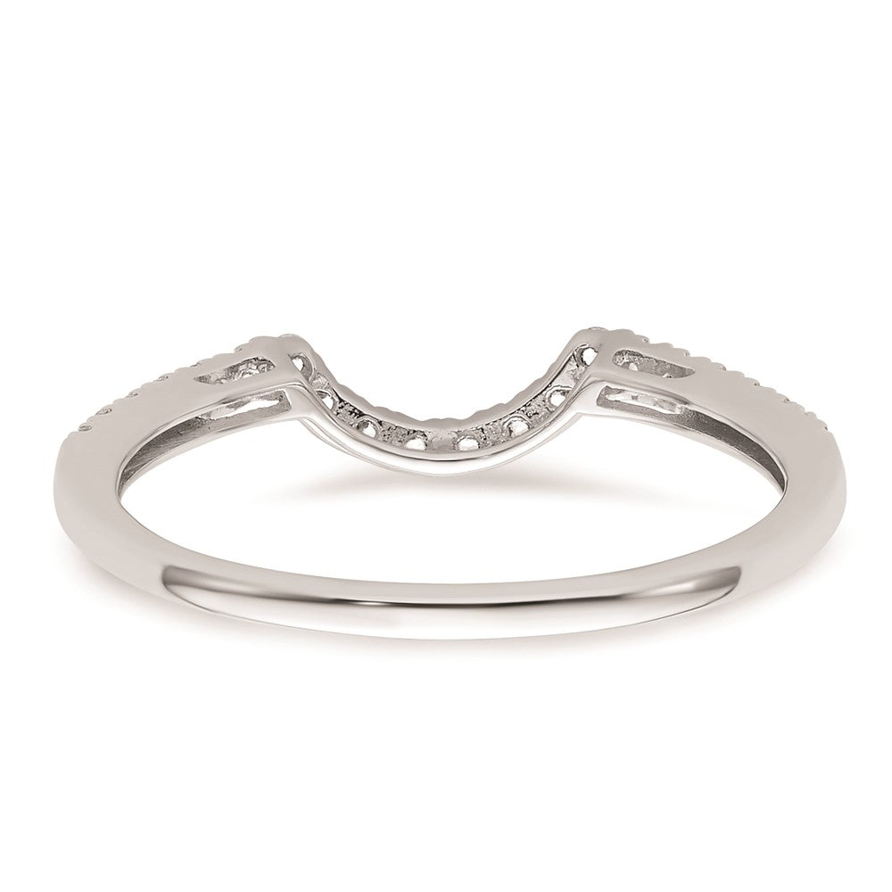 14K Weißgold Ehering mit Diamant-Contour, echt
