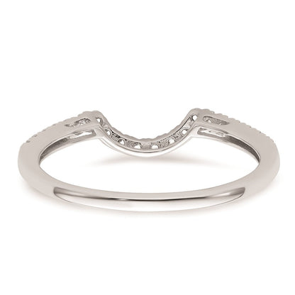 14K Weißgold Ehering mit Diamant-Contour, echt
