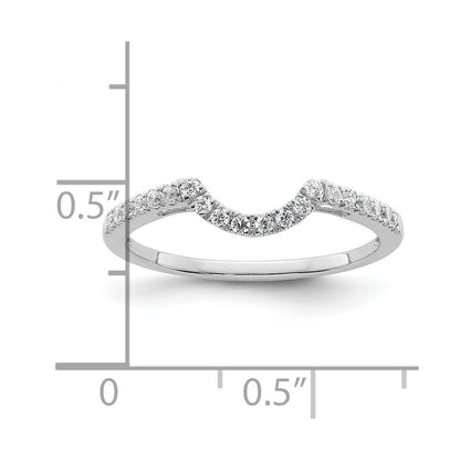 14K Weißgold Ehering mit Diamant-Contour, echt