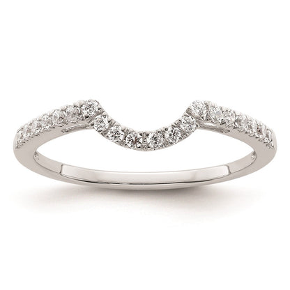 14K Weißgold Ehering mit Diamant-Contour, echt