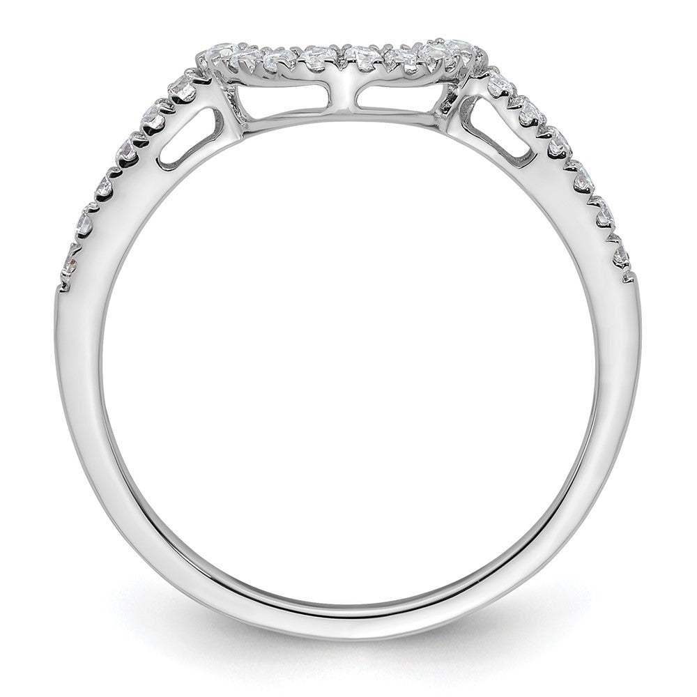 14K Weißgold Ehering mit Konturdesign und Labor gezüchteten Diamanten VS/SI FGH
