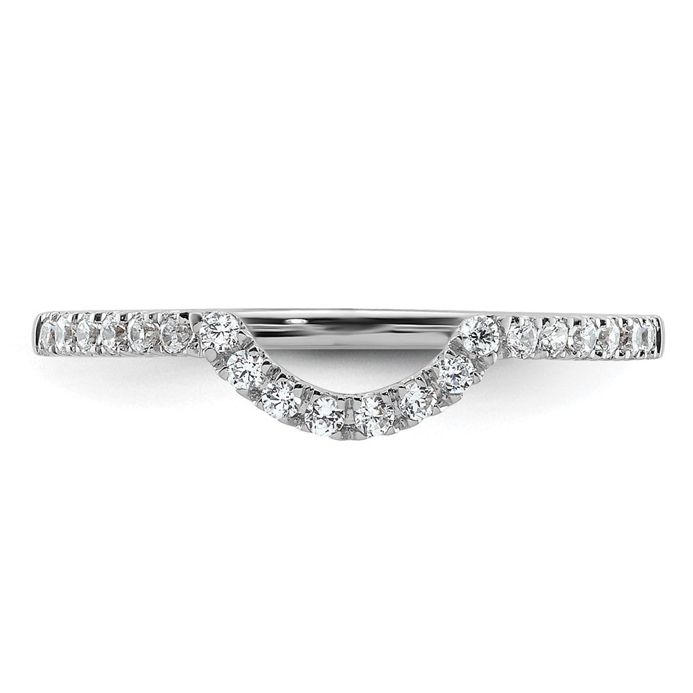 14K Weißgold Ehering mit Konturdesign und Labor gezüchteten Diamanten VS/SI FGH