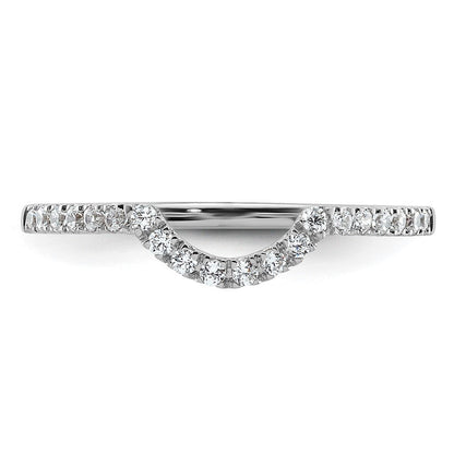 14K Weißgold Ehering mit Konturdesign und Labor gezüchteten Diamanten VS/SI FGH
