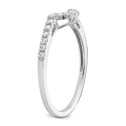 14K Weißgold Ehering mit Konturdesign und Labor gezüchteten Diamanten VS/SI FGH