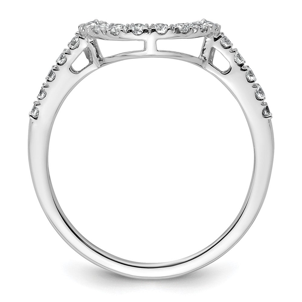 14K Weißgold Damen-Ehering mit Konturverlauf und natürlichen Diamanten 0,27 ct