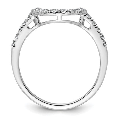 14K Weißgold Damen-Ehering mit Konturverlauf und natürlichen Diamanten 0,27 ct