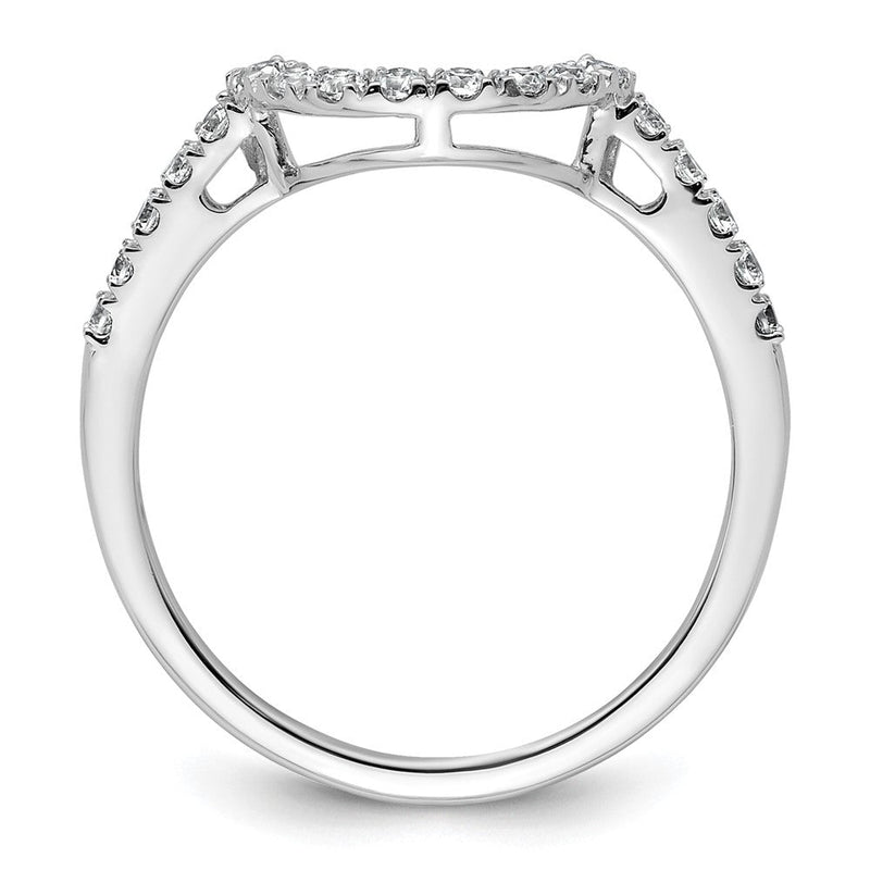 14K Weißgold Damen-Ehering mit Konturverlauf und natürlichen Diamanten 0,27 ct