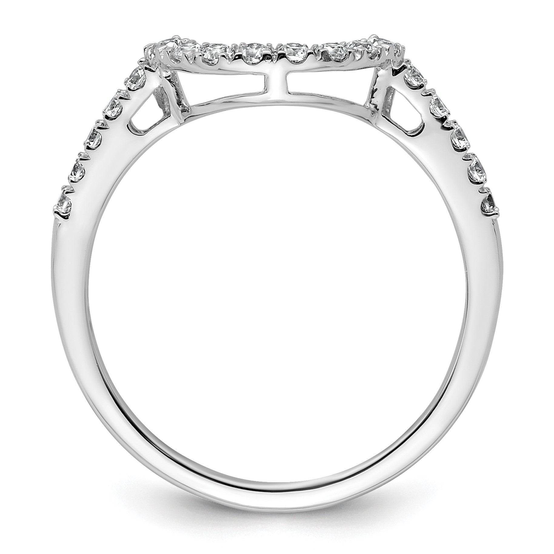 14K Weißgold Damen-Ehering mit Konturverlauf und natürlichen Diamanten 0,27 ct