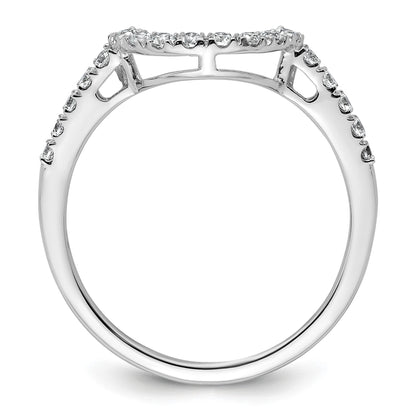 14K Weißgold Damen-Ehering mit Konturverlauf und natürlichen Diamanten 0,27 ct