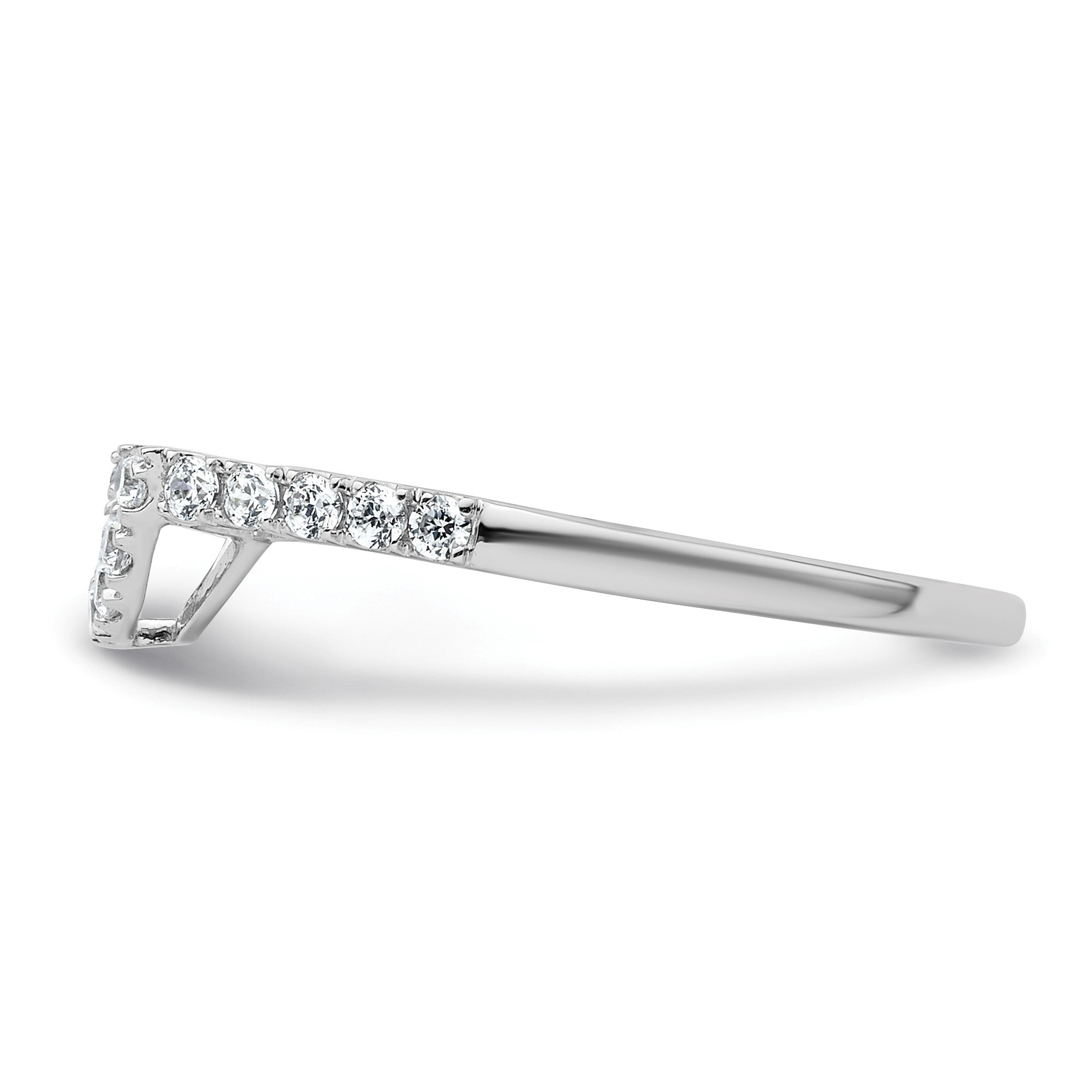 14K Weißgold Damen-Ehering mit Konturverlauf und natürlichen Diamanten 0,27 ct