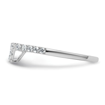 14K Weißgold Damen-Ehering mit Konturverlauf und natürlichen Diamanten 0,27 ct