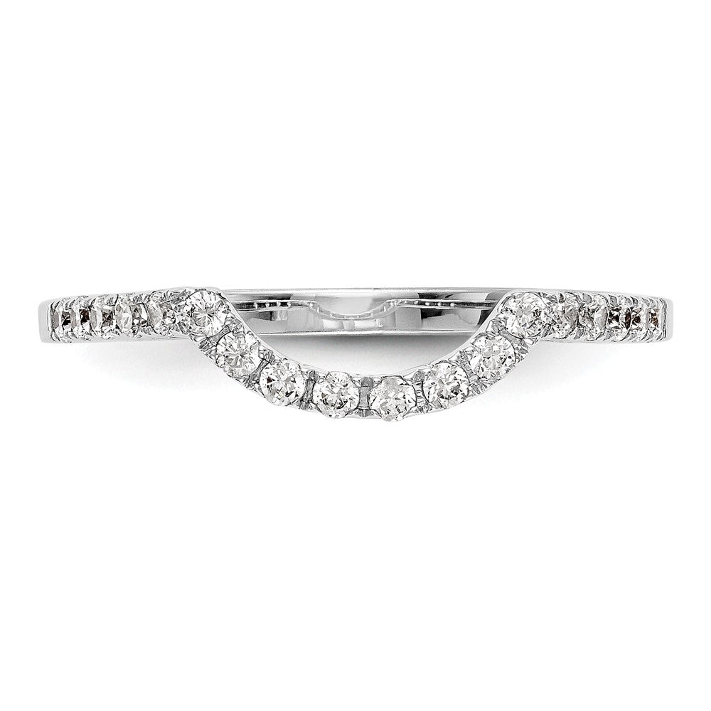 14K Weißgold Damen-Ehering mit Konturverlauf und natürlichen Diamanten 0,27 ct
