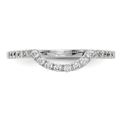 14K Weißgold Damen-Ehering mit Konturverlauf und natürlichen Diamanten 0,27 ct