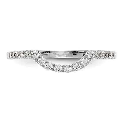 14K Weißgold Damen-Ehering mit Konturverlauf und natürlichen Diamanten 0,27 ct