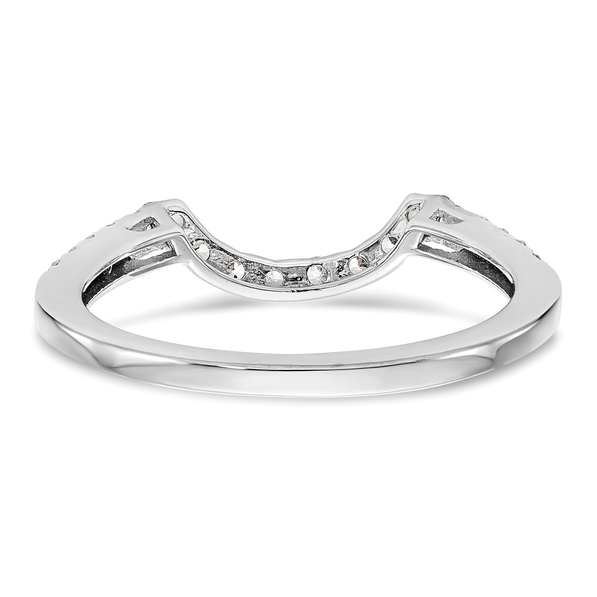 14K Weißgold Damen-Ehering mit Konturverlauf und natürlichen Diamanten 0,27 ct