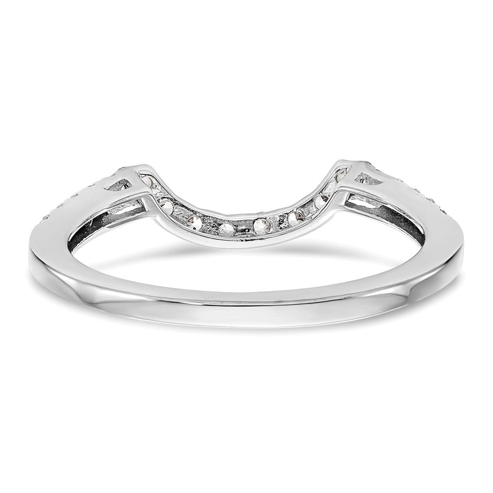 14K Weißgold Ehering mit Kontur und natürlichen Diamanten