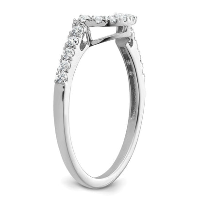 14K Weißgold Damen-Ehering mit Konturverlauf und natürlichen Diamanten 0,27 ct