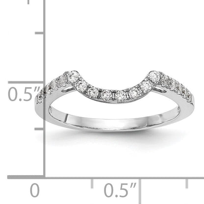 14K Weißgold Damen-Ehering mit Konturverlauf und natürlichen Diamanten 0,27 ct