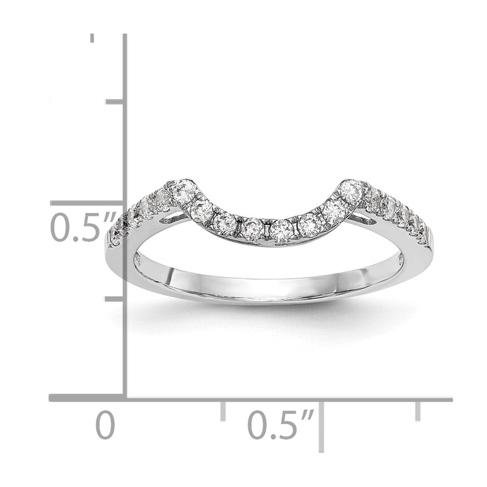 14K Weißgold Ehering mit Kontur und natürlichen Diamanten