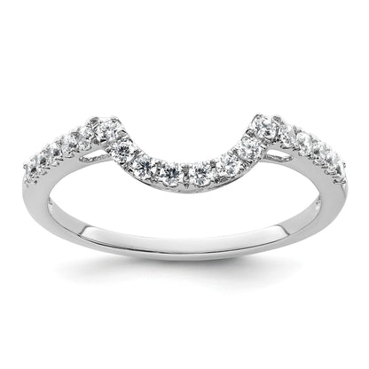 14K Weißgold Damen-Ehering mit Konturverlauf und natürlichen Diamanten 0,27 ct