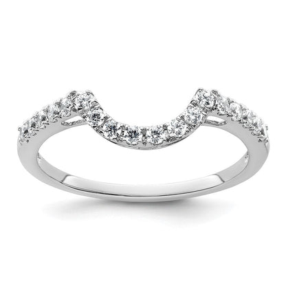 14K Weißgold Ehering mit Kontur und natürlichen Diamanten