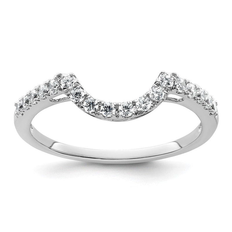 14K Weißgold Ehering mit Kontur und natürlichen Diamanten