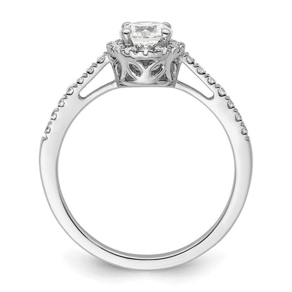14K Weißgold Eternal-Promise-Ring mit Labor-Diamant-Halo, VS/SI+ G+, komplett besetzt