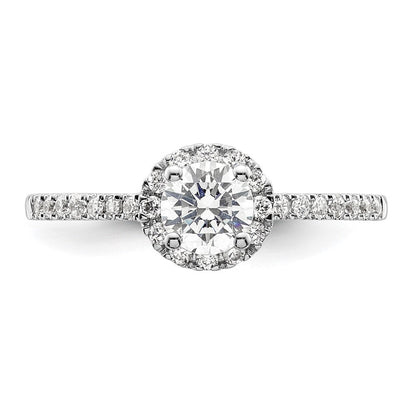 14K Weißgold Eternal-Promise-Ring mit Labor-Diamant-Halo, VS/SI+ G+, komplett besetzt