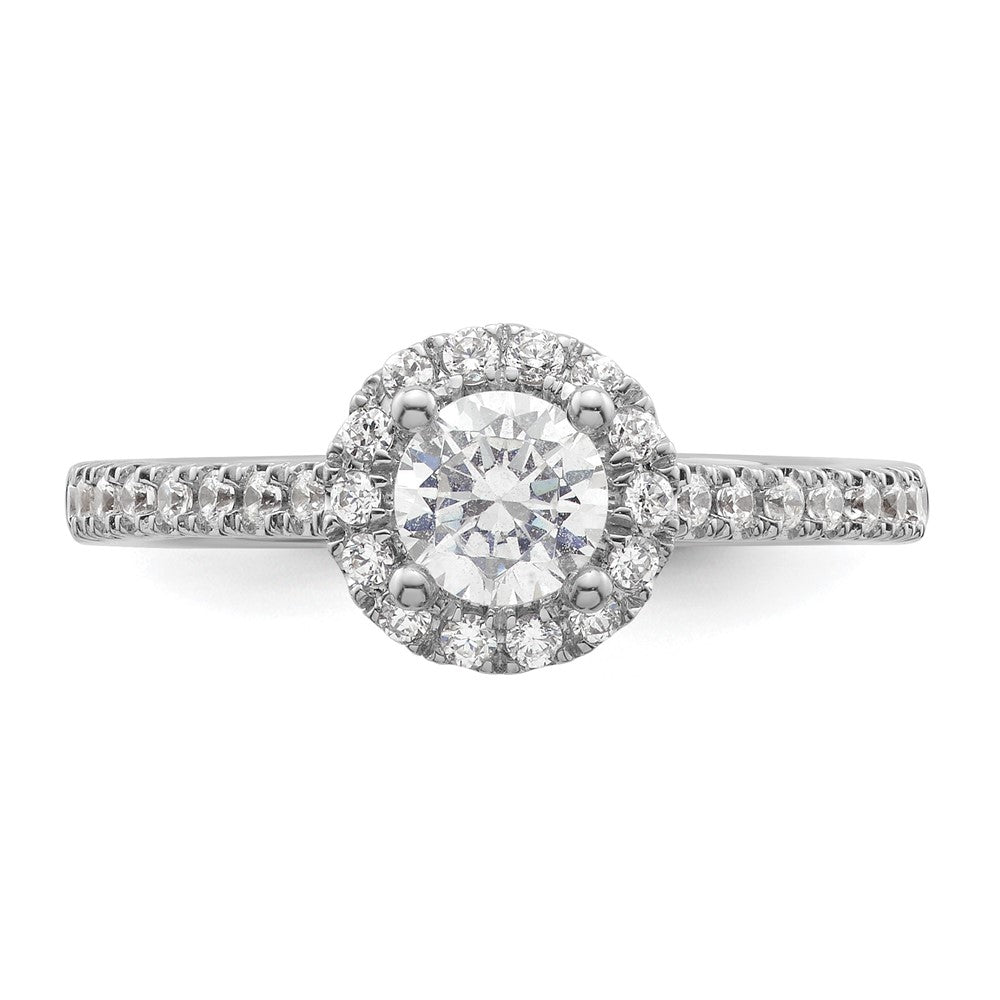 14K Weißgold Rund Diamant Halbfassung Heiligenschein Eng Ring *vs Qualität