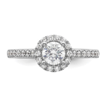 14K Weißgold Rund Diamant Halbfassung Heiligenschein Eng Ring *vs Qualität