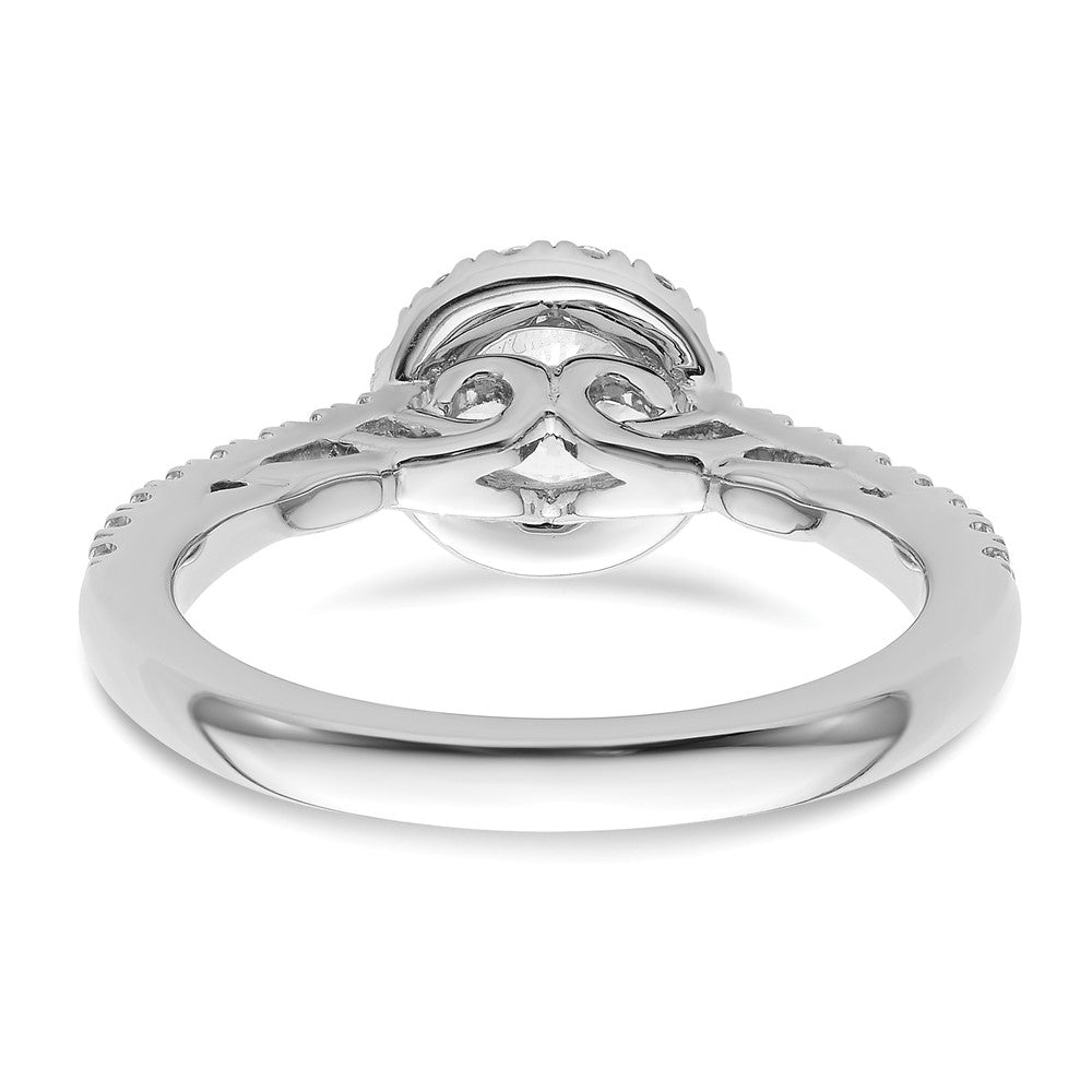 14K Weißgold Rund Diamant Halbfassung Heiligenschein Eng Ring *vs Qualität
