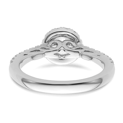 14K Weißgold Rund Diamant Halbfassung Heiligenschein Eng Ring *vs Qualität