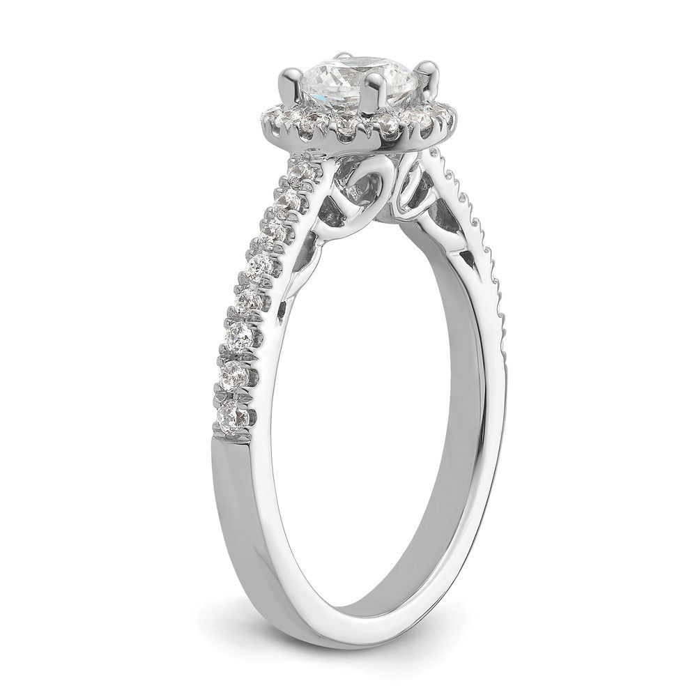 14K Weißgold Rund Diamant Halbfassung Heiligenschein Eng Ring *vs Qualität