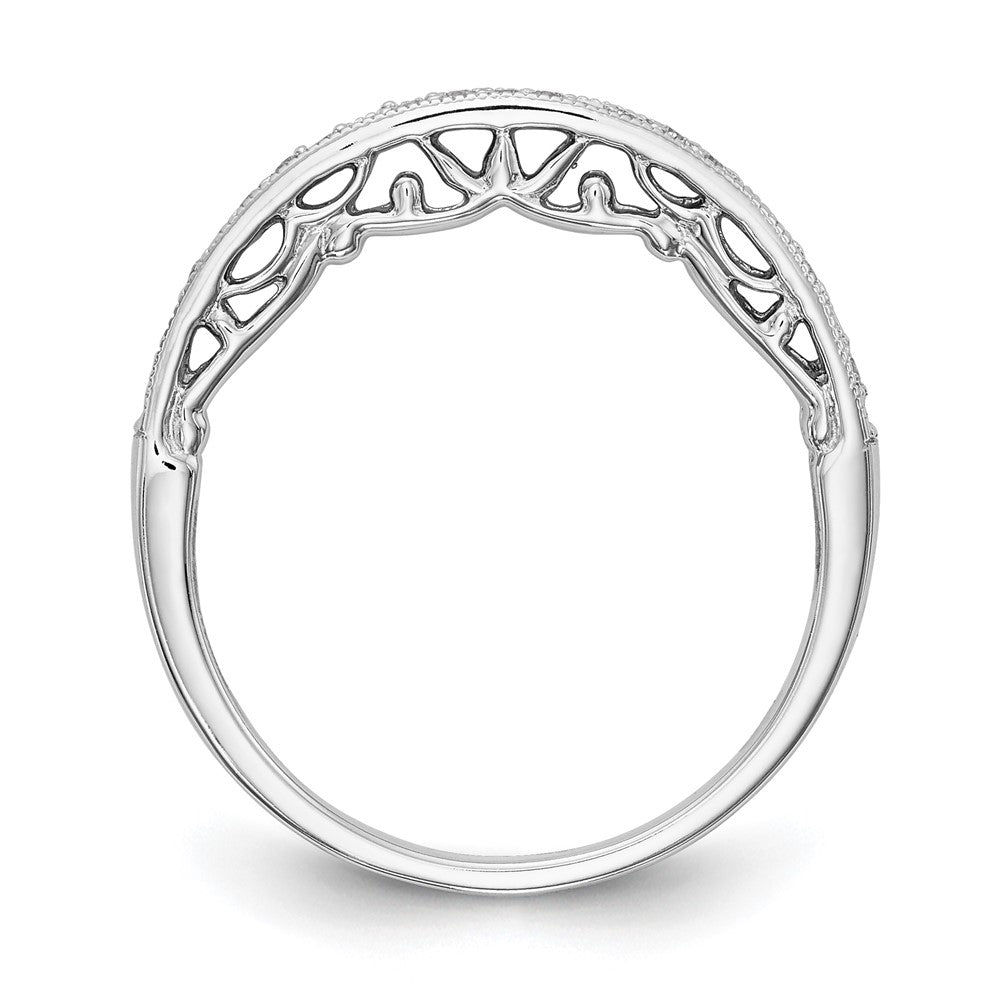 14K Weißgold Ehering mit echten Diamanten