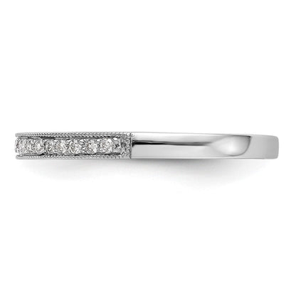 14K Weißgold Ehering mit echten Diamanten