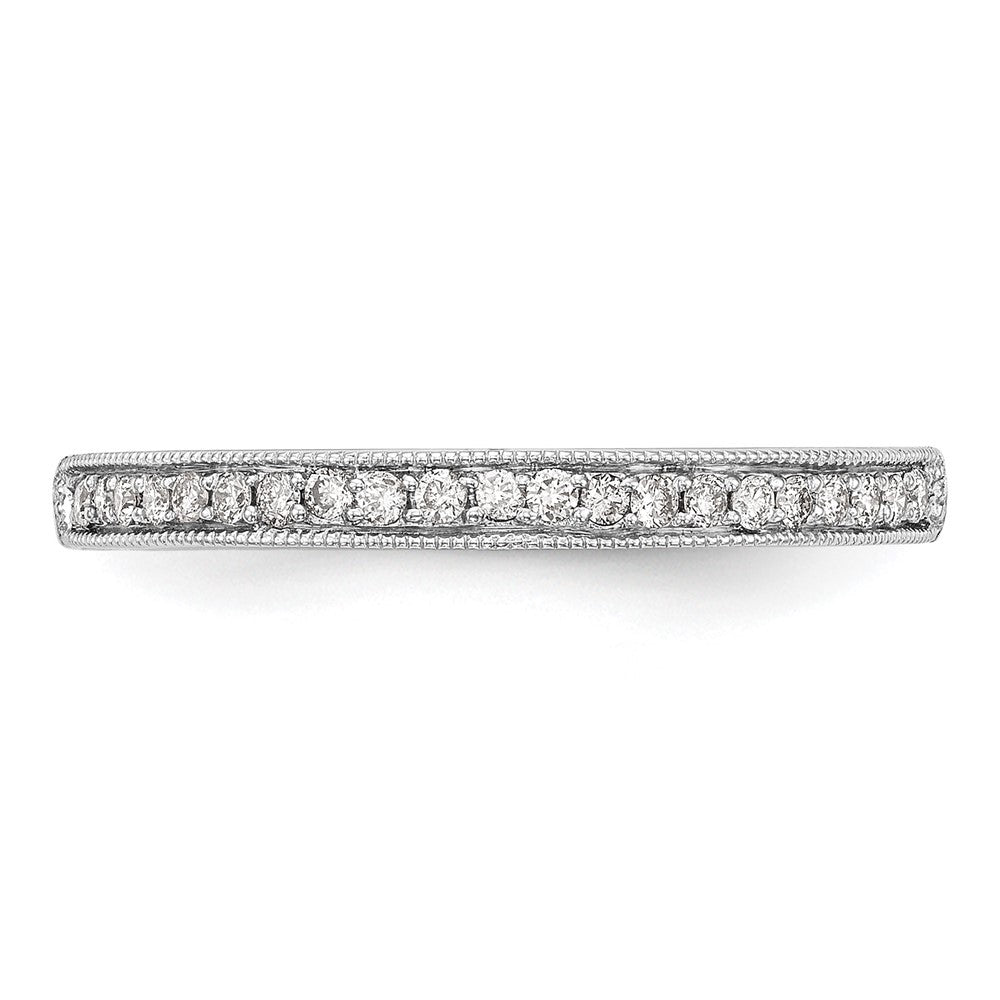 14K Weißgold Ehering mit echten Diamanten