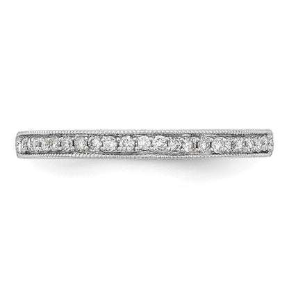 14K Weißgold Ehering mit echten Diamanten