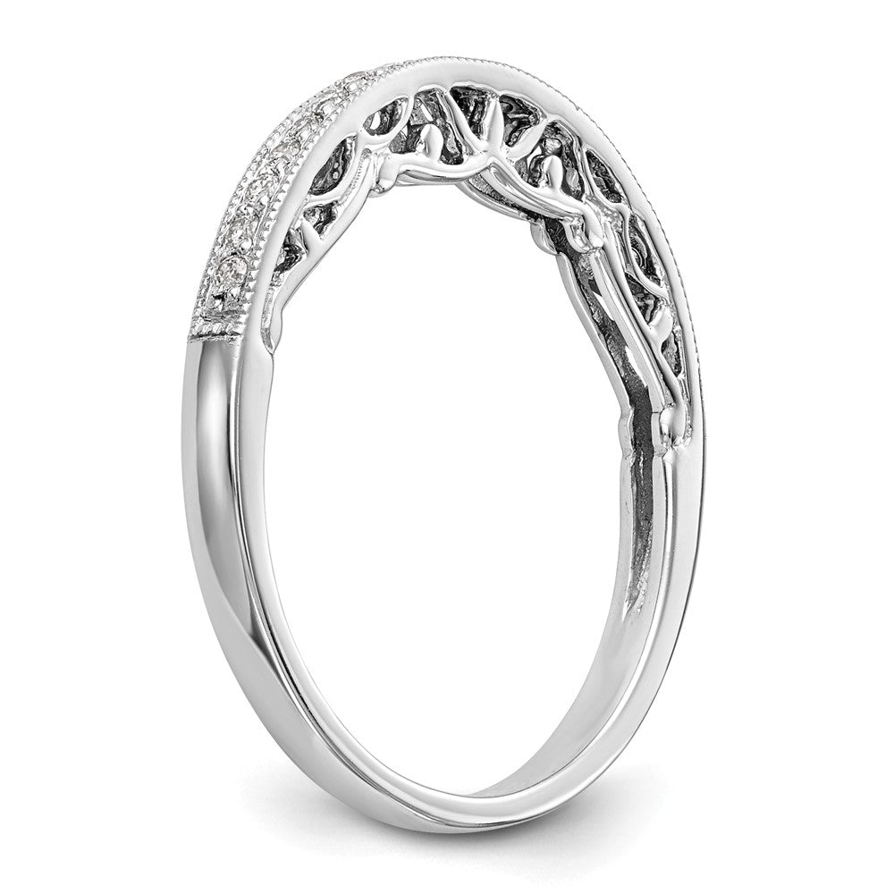 14K Weißgold Ehering mit echten Diamanten