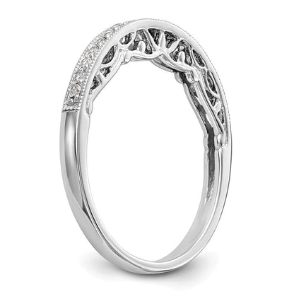14K Weißgold Ehering mit echten Diamanten