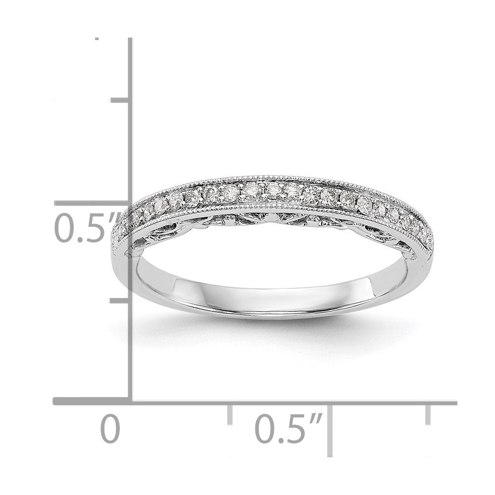 14K Weißgold Ehering mit echten Diamanten