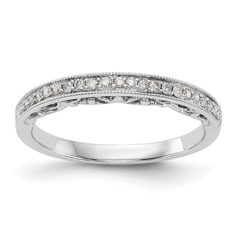 14K Weißgold Ehering mit natürlichen Diamanten