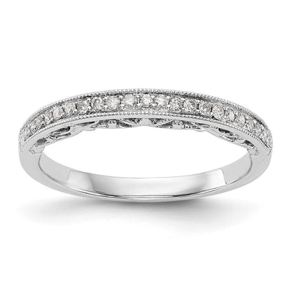 14K Weißgold Ehering mit echten Diamanten