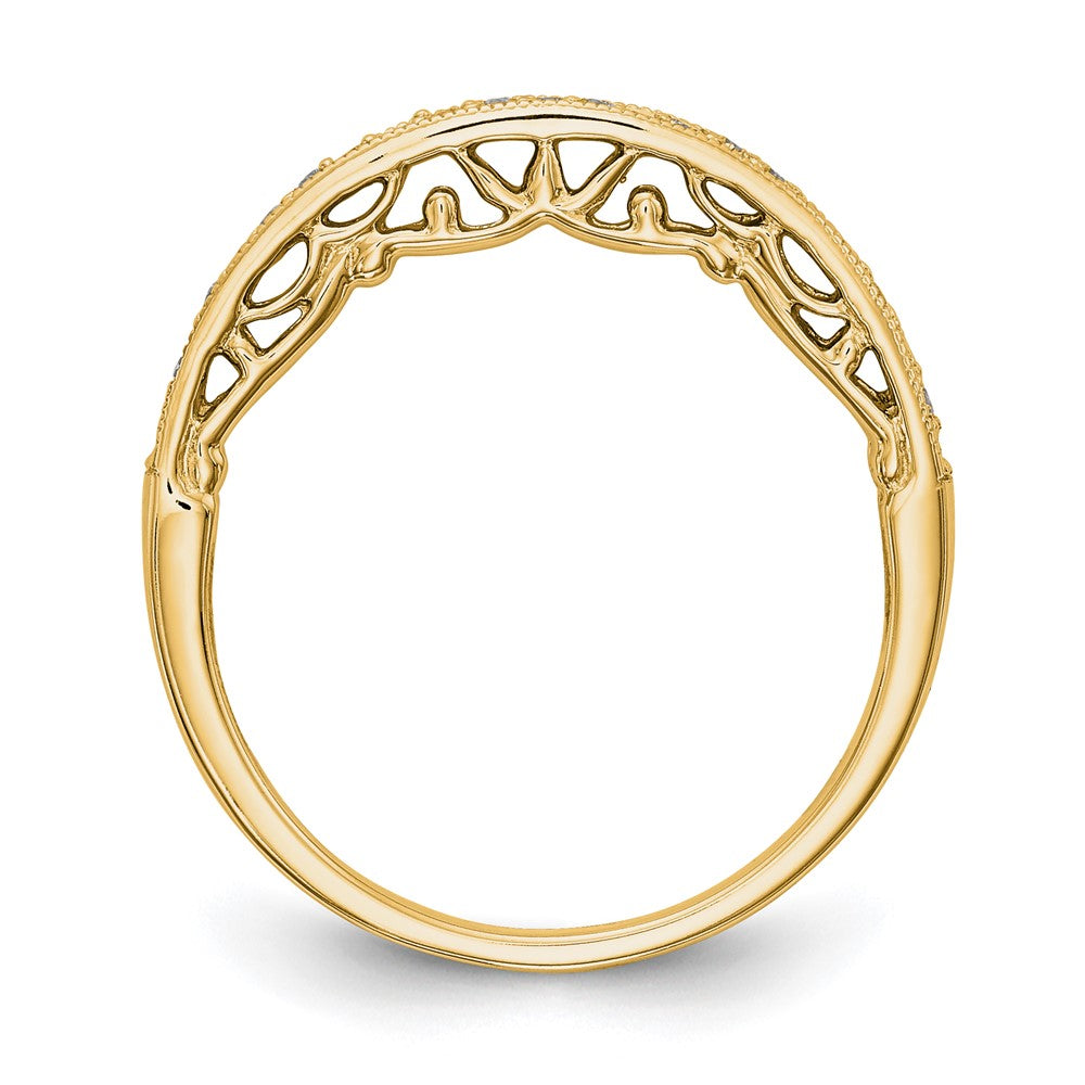 14K Gelbgold Ehering mit echten Diamanten
