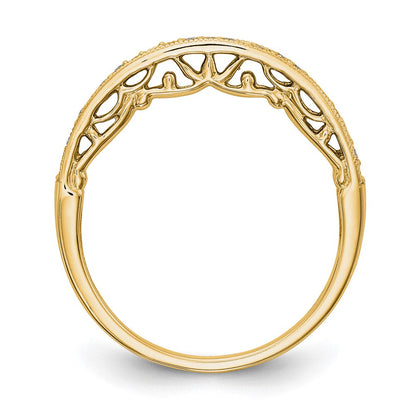 14K Gelbgold Ehering mit echten Diamanten