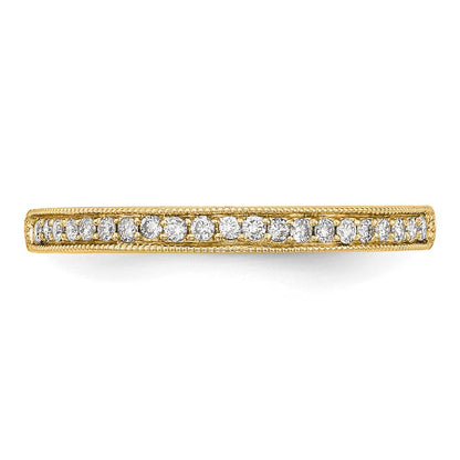 14K Gelbgold Ehering mit echten Diamanten